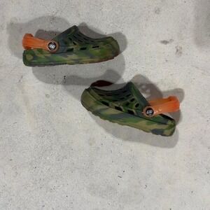 Skechers Kids Clogs Size 9 Green Camo Slip On Garden Water Shoes